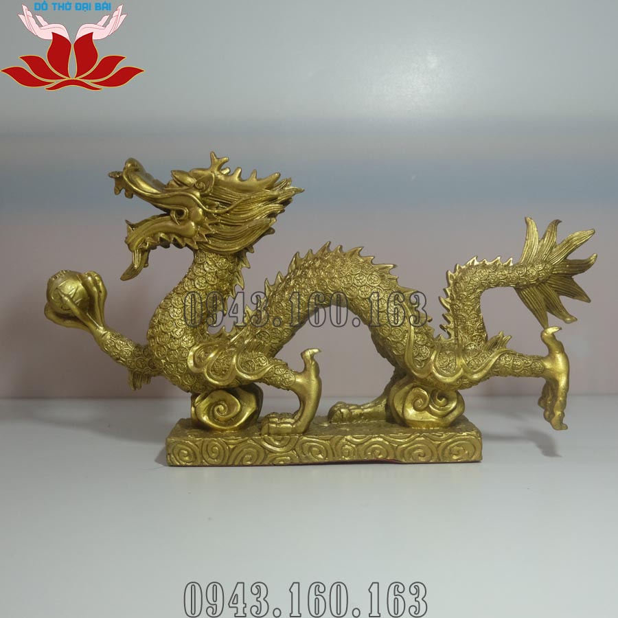 Tượng Rồng Phong Thủy Bằng Đồng Vàng - Đồ thờ Đại Bái